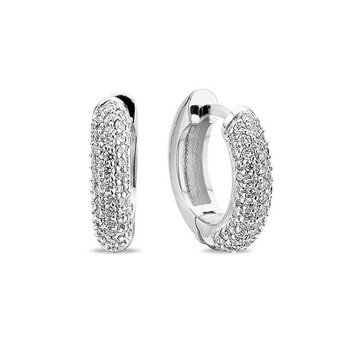 Nuran 14 kt hvidguld ørecreoler, fra Beauté serien med total 0,65 ct Wesselton / SI