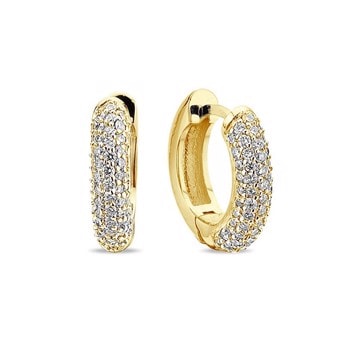 Nuran 14 kt rødguld ørecreoler, fra Beauté serien med total 0,65 ct Wesselton / SI
