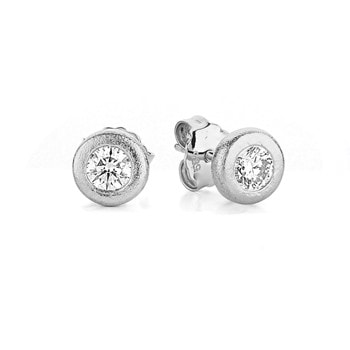 14 kt hvidguld DOT ørestikkere med 2 stk 0,25 ct. diamant Wesselton SI