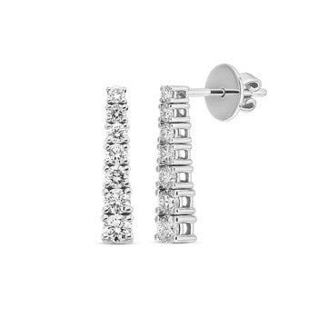 Model Ø3009-100-14HG, Empire ørestikker med halv carat diamanter i forløb i hver hos Guldsmykket.dk