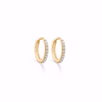 8 karat guld Ørecreoler med zirkonia, Ø 13 mm/bredde 1,5 mm