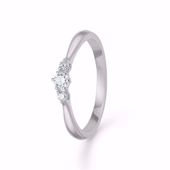 Solitaire ring med brillanter 14 kt. hvidguld fra Guld & Sølv Design