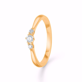 Solitaire ring med brillanter 14 kt. guld fra Guld & Sølv Design