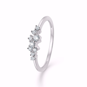 Hvidguld ring 9 kt. med zirkonia fra Guld & Sølv Design