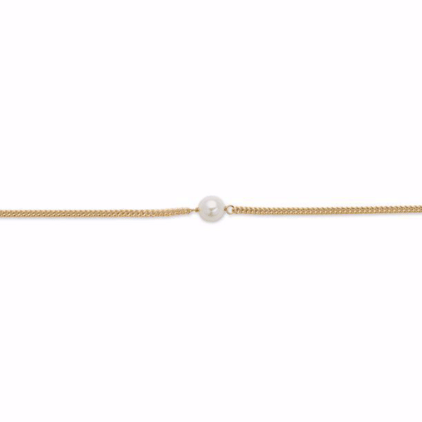 Forgyldt panser armbånd med perle fra Guld & Sølv Design