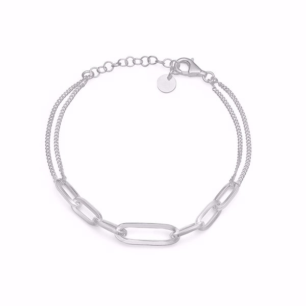 Armbånd med lange led i sterling sølv fra Guld & Sølv Design