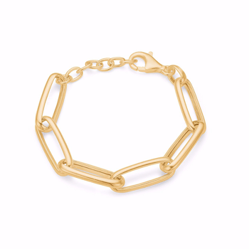Paperclip ankerkæde armbånd i forgyldt sølv fra Guld & Sølv Design