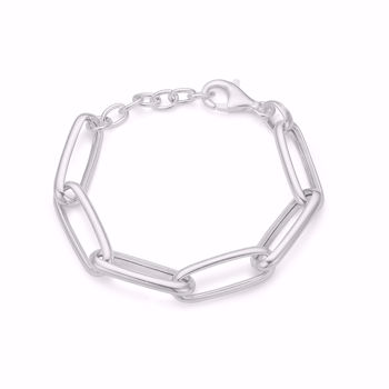Paperclip ankerkæde armbånd i sølv fra Guld & Sølv Design