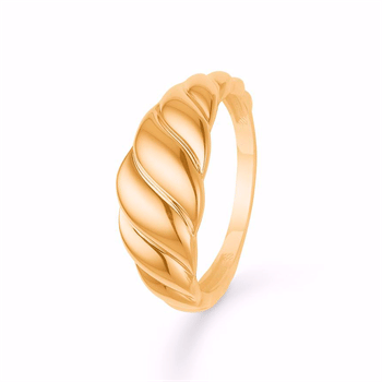 Chunky snoet guld ring 8 kt. guld fra Guld & Sølv Design