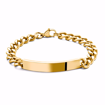 FRANK1967 herre armbånd guldfarvet stål, 21 cm