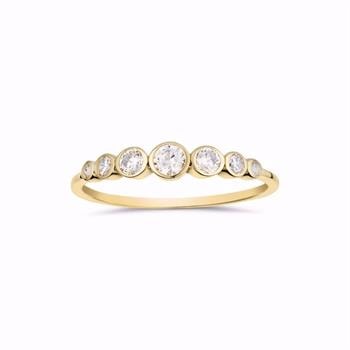 Guld & Sølv Design 8 karat guldring med zirkonia