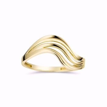 Guld & Sølv Design 8 kt bølgeformet guldring