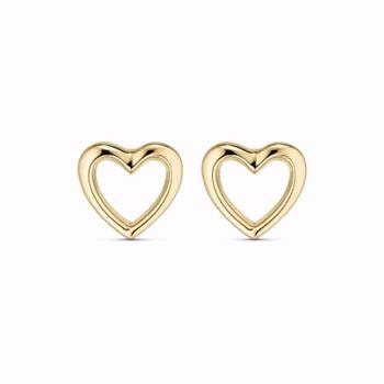 Guld & Sølv Design hjerte ørestikker 8 kt guld