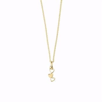Guld & Sølv Design 8kt guld hjertehalskæde 45 cm