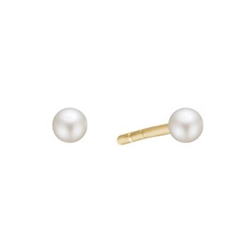 Forgyldt ørestik med ferskvandsperle, 4 mm