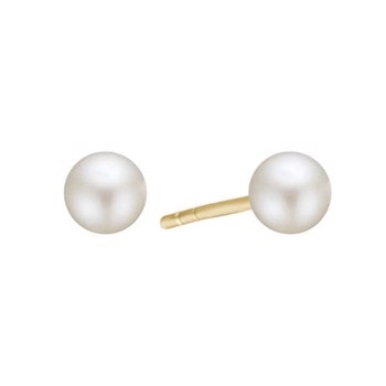 Forgyldt ørestik med ferskvandsperle, 6 mm