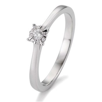 Platin 950 Engagement Solitaire ring med 0,104 ct Diamanter Wesselton SI