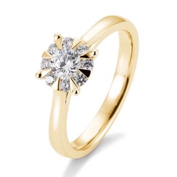 14 kt rødguld Engagement Solitaire ring med 0,53 ct Diamanter Wesselton SI