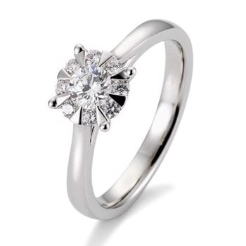 Platin 950 Engagement Solitaire ring med 0,53 ct Diamanter Wesselton SI