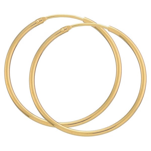 BNH Dame blanke 14 kt rødguld Øre creoler, Ø 32 mm x 1,5 mm