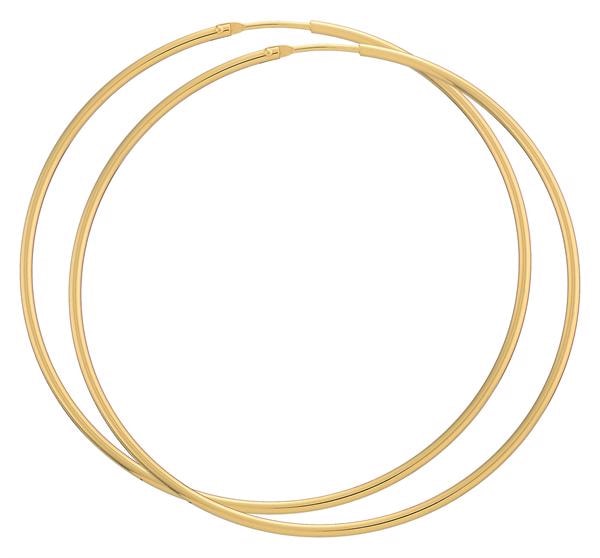 BNH Dame blanke 8 kt rødguld Øre creoler, Ø 62 mm x 1,5 mm