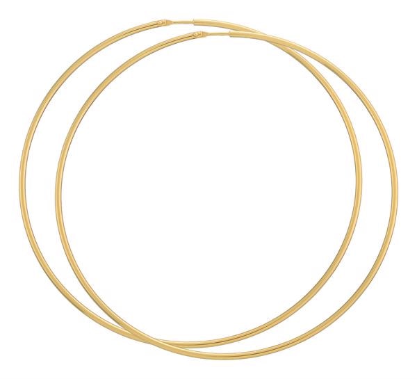 BNH Dame blanke 8 kt rødguld Øre creoler, Ø 75 mm x 1,5 mm