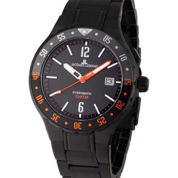 Jacques Lemans Hybromatic PVD coated stål og træ Batteridrevet quartz herre ur, model 1-2109I