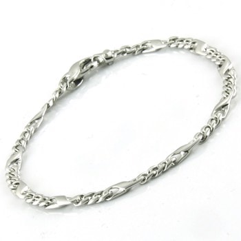 Ara plain, 14 kt hvidgulds armbånd fra , 3,5 mm og længde 18½ cm