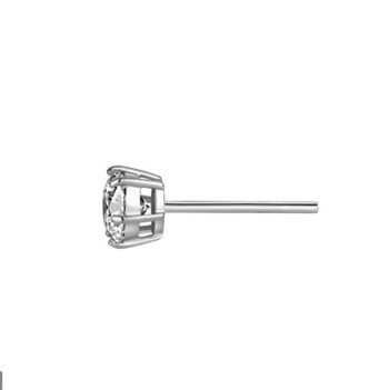Sølv ørestik med 7 mm zirkonia fra Støvring design