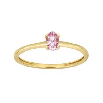 14kt. guldring m/ pink topas, fra Siersbøl