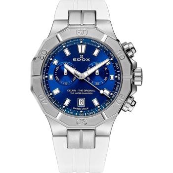 Edox Delfin Chronograph Stål Ronda Quartz Chronograph Herre ur