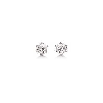Elegante rhodineret sølv ørestikker med syntetisk cubic zirconia i 6 grabber. fra Støvring Design