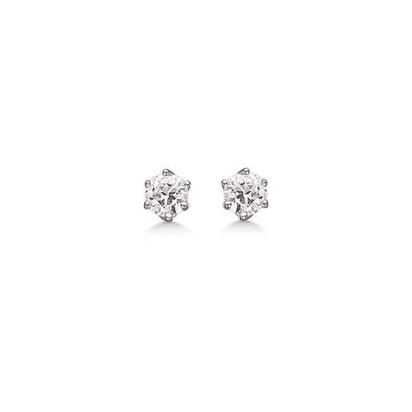 Elegante rhodineret sølv ørestikker med syntetisk cubic zirconia i 6 grabber. fra Støvring Design