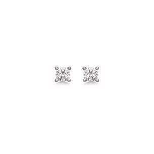 Elegante rhodineret sølv ørestikker med syntetisk cubic zirconia i 4 grabber. fra Støvring Design