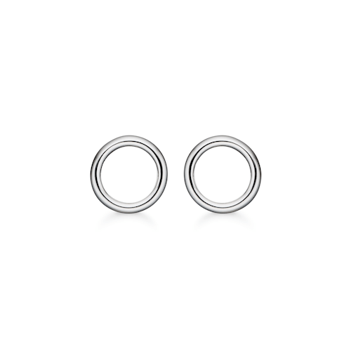 Støvring Design sterling sølv ørestikker, cirkel med blank overflade, model 10239092