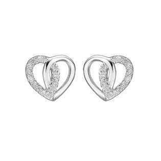 Støvring Design 925 sterling sølv ørestikker, Hjerter med blank overflade, model 10239110