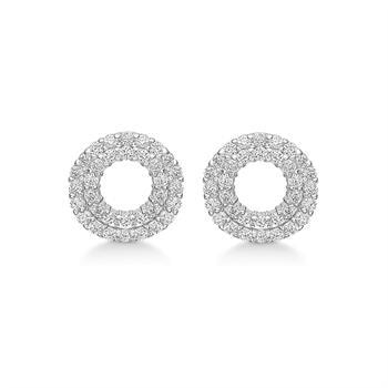 Støvring Design's Meget smukke cirkel ørestikker med glitrende zirkonia i to rækker. Måler ø 10 mm