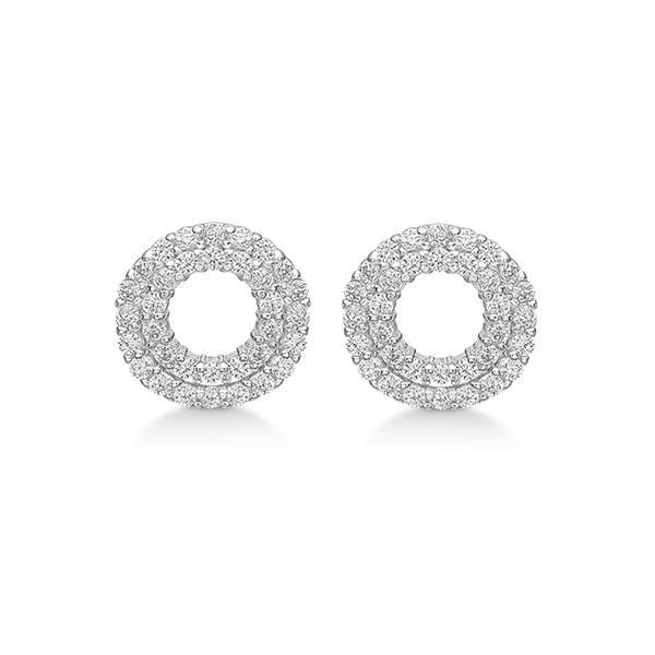 Støvring Design\'s Meget smukke cirkel ørestikker med glitrende zirkonia i to rækker. Måler ø 10 mm