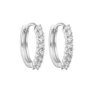 Støvring Design 925 sterling sølv ørestikker, Creol med blank overflade, model 10239942