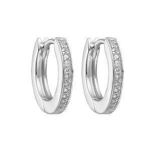 Støvring Design 925 sterling sølv ørestikker, Creol med blank overflade, model 10239943