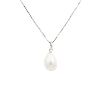 Rhodineret Sterling Sølv Pearls Vedhæng med kæde fra Lotte og Gitte