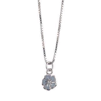 L & G Sterling sølv vedhæng med kæde, Blomst med blank overflade, model 104403