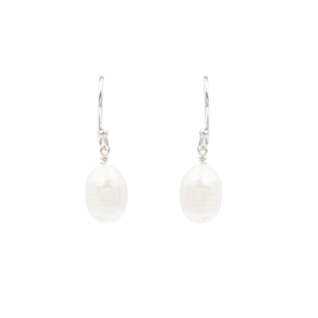 Rhodineret Sterling Sølv Pearls Øreringe fra Lotte og Gitte