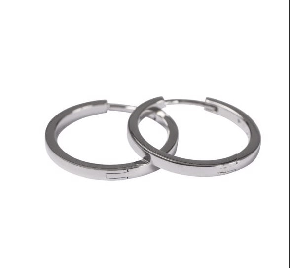 Lotte & Gitte 8 kt hvidguld creoler øreringe 17 mm