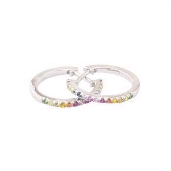 L & G 925 sterling sølv øreringe, Rainbow med blank overflade, model 108175