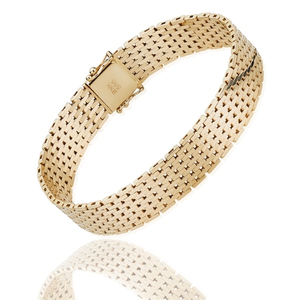 Murstens 14 karat massivt guld armbånd, 21 cm og 11 rækker (11,0 mm)