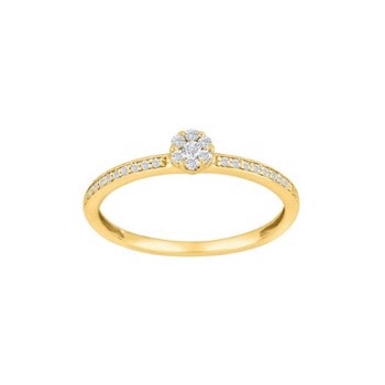 Siersbøl ring 14 karat guld med 23 x 0,16 karat W/SI1 diamanter (10100160500)