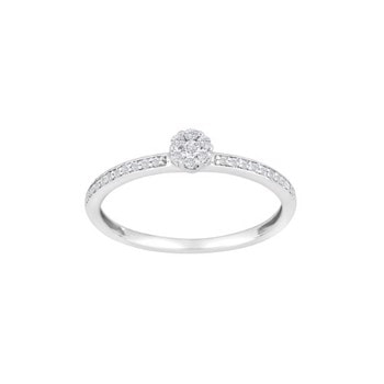 Siersbøl ring 14 karat hvidguld med 23 stk 0,16 karat W/SI1 diamanter (10100160600)