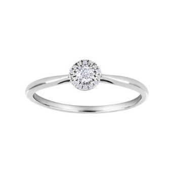 Siersbøl ring 14 kt hvidguld med roset á diamanter 