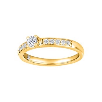 Siersbøl alliance ring 14 kt guld med diamanter og hvidguldshjerte skjult i ringen (10101100500)
